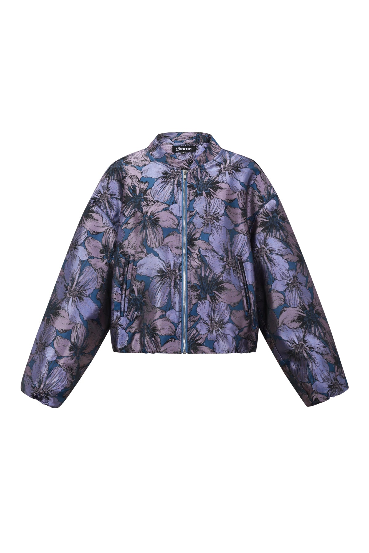 Woven Polyester Fiber Vrouwen Bomber Jas Casual Bloemenprint