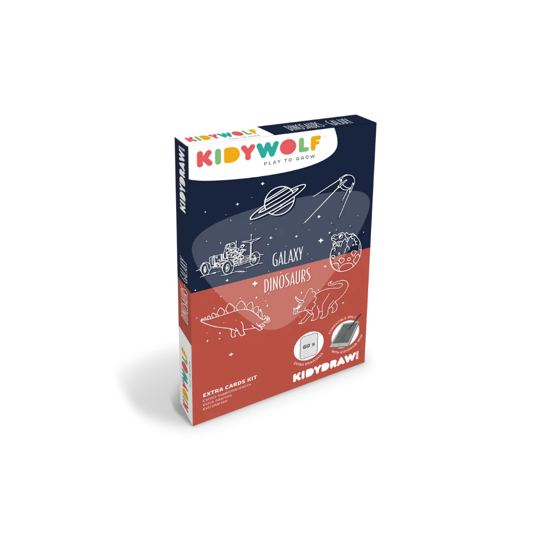 Refill KIDYDRAW-MINI | Extra kaarten met het thema “Galaxy en Dinosaurussen”