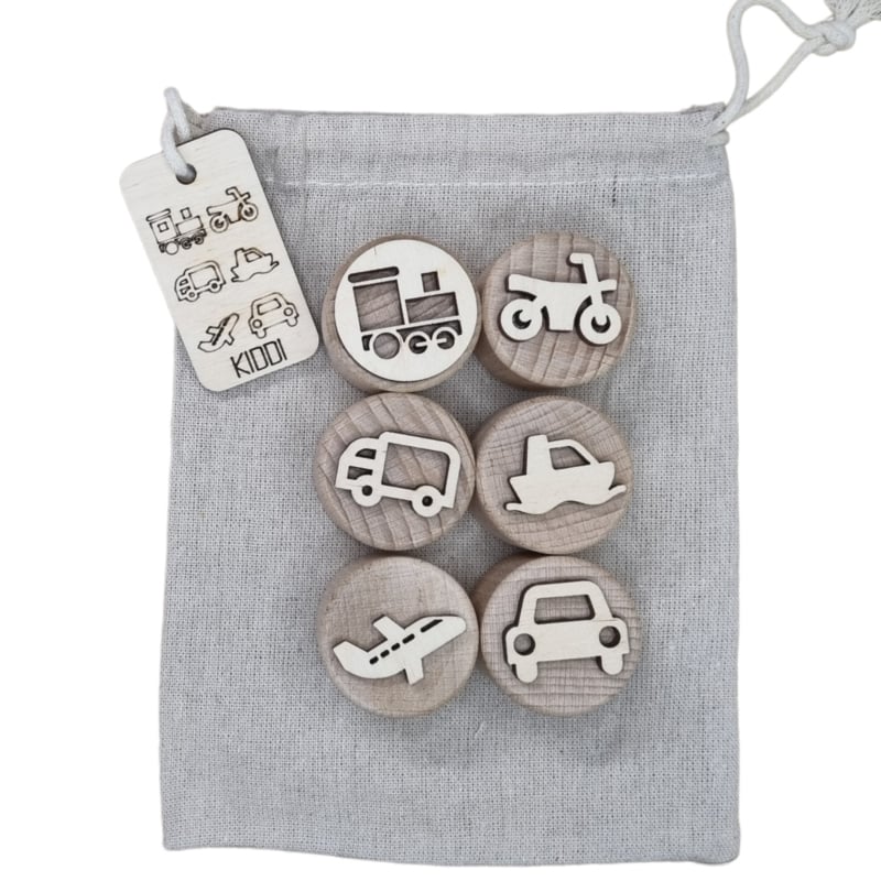 KIDDI | Houten stempels | Voortuigen