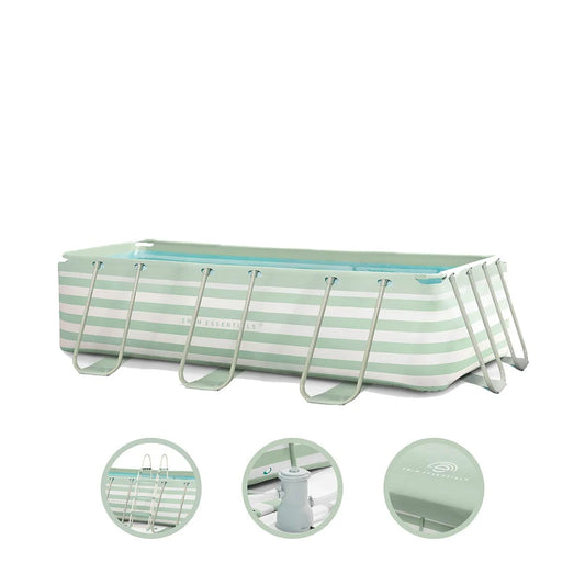 Essence | Groen/Wit Opzet Zwembad 260x160x65 cm incl. Accessoires | Swim Essentials
