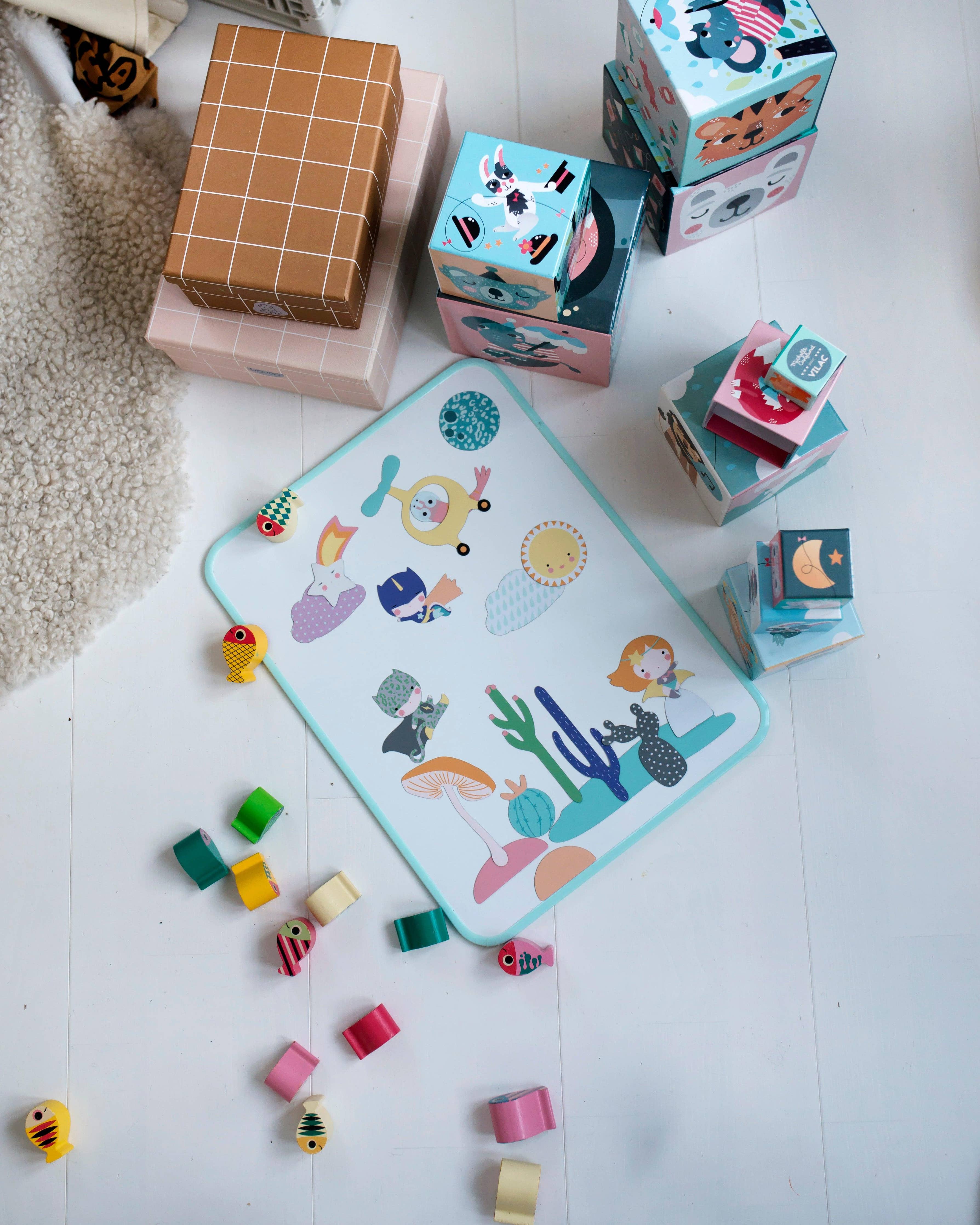 Ma Cabane à Rêves | Magnetisch Whiteboard | Blauw-groen