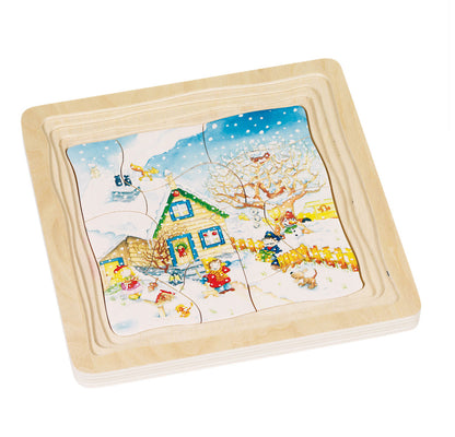 4 seizoenen puzzel | Hout | Goki
