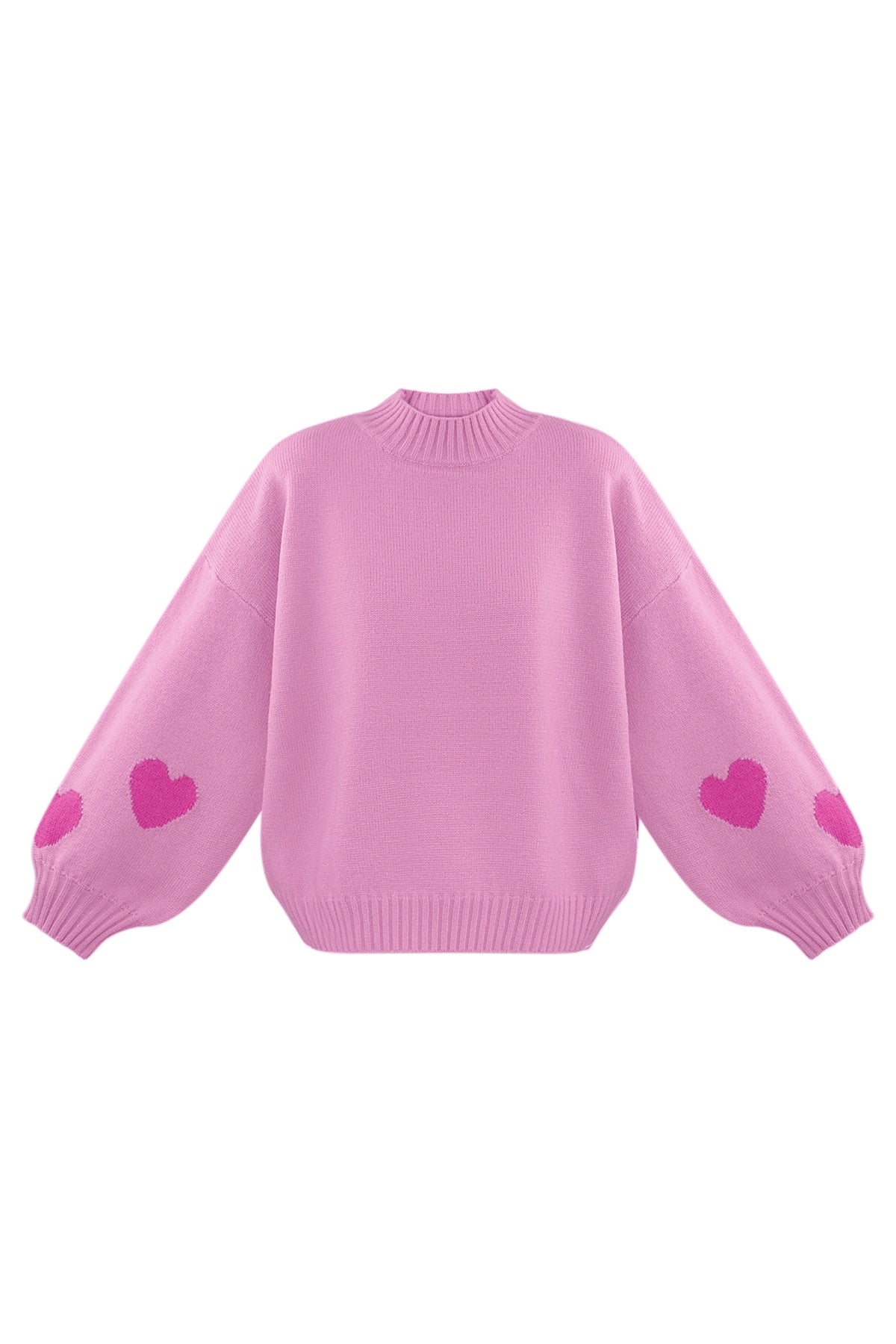 Gebreide Wolmix Vrouwen Oversized Trui Hart Appliqué Ontwerp
