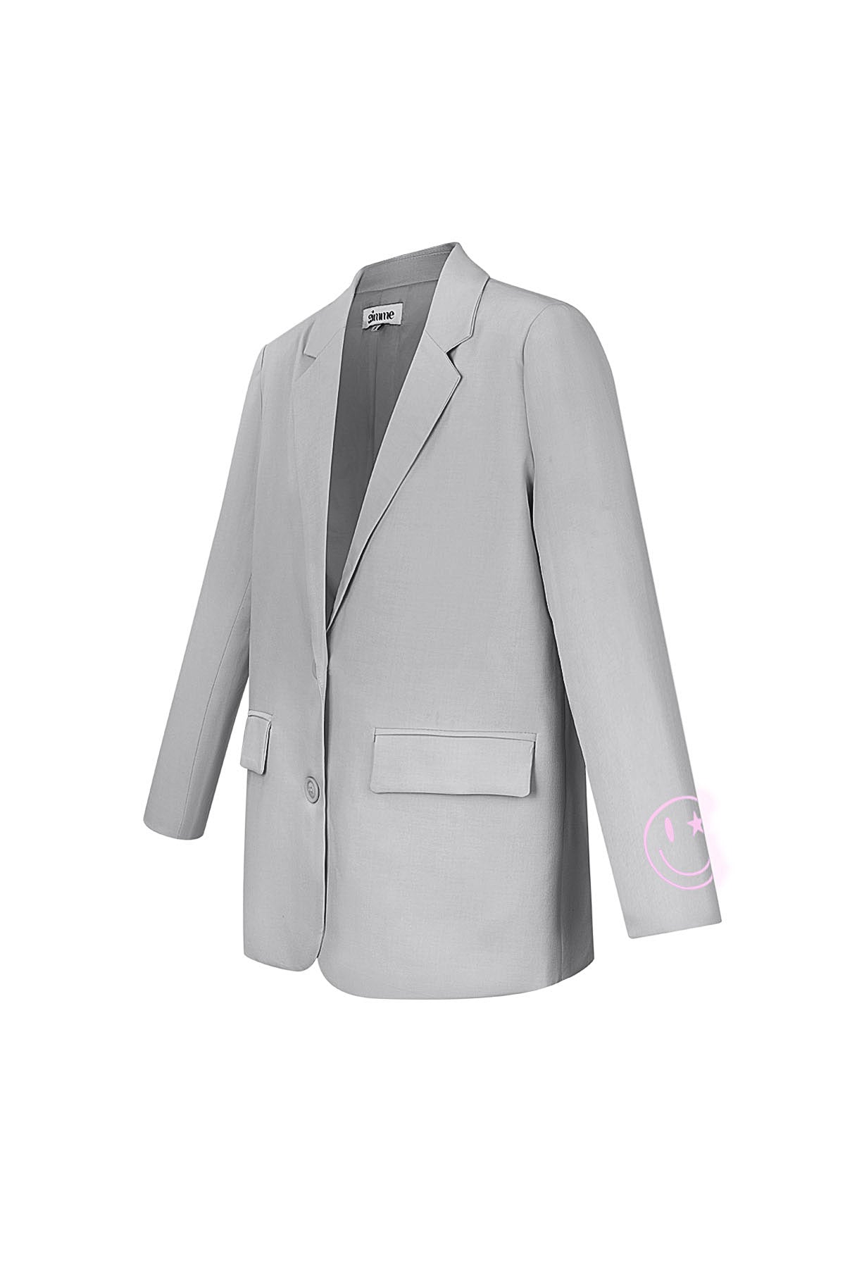 Polyester Vrouwen Blazerset Oversized Fit met Geborduurd Logo