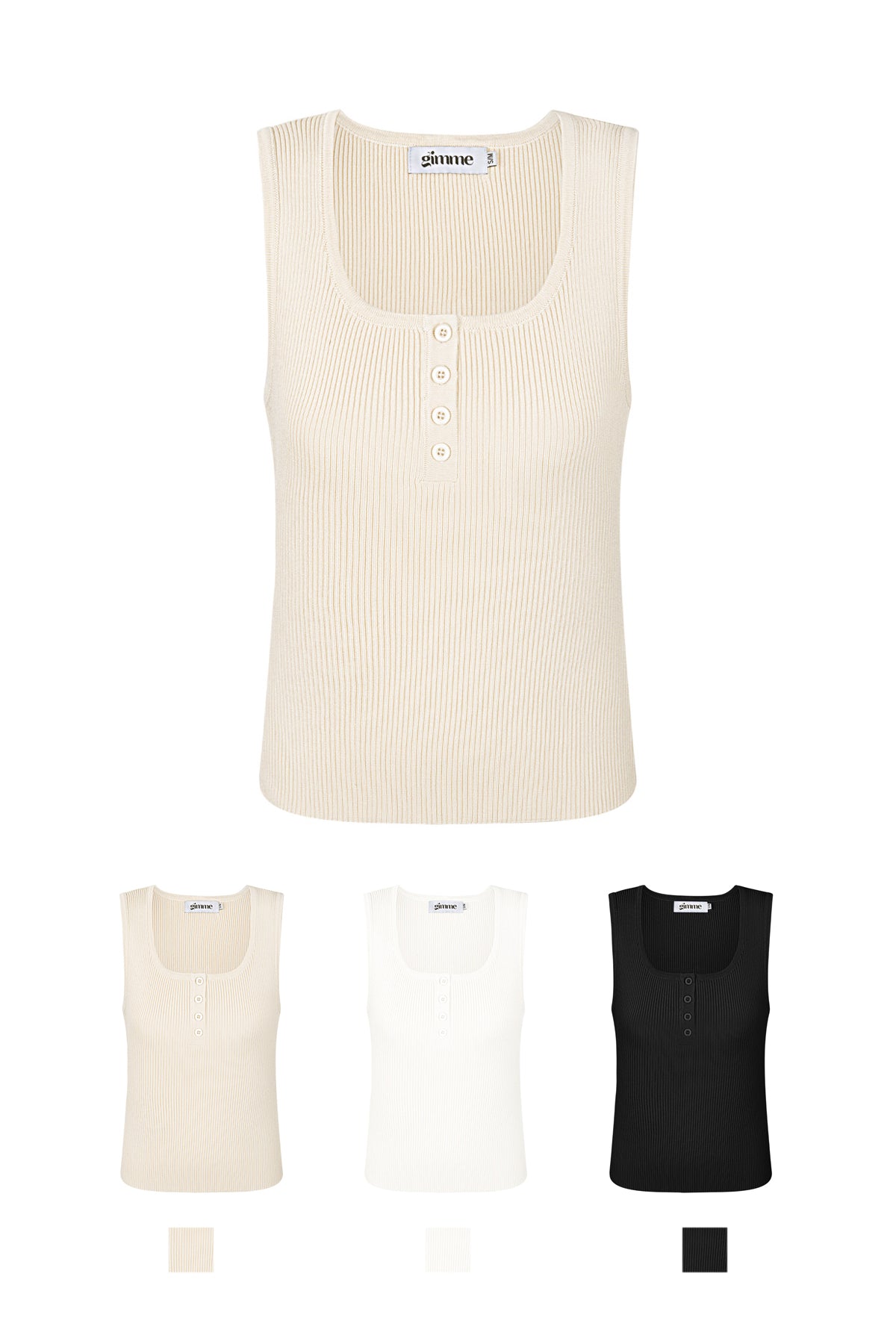 Viscose Vrouwen Mouwloze Top Ribbeltricot Knopvoorkant