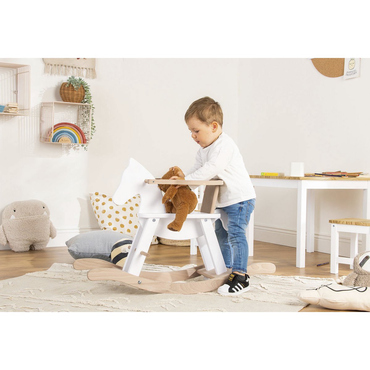 Houten Hobbelpaard | Beukenhout & Veiligheidsring vanaf 9 maanden | Pinolino