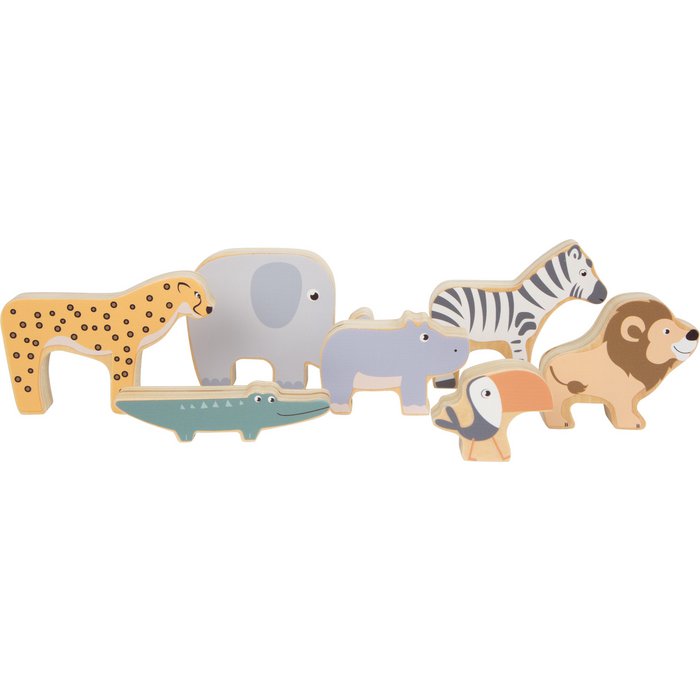 Stapeldieren “Safari” | Motoriekspeelgoed | Houten speelgoed