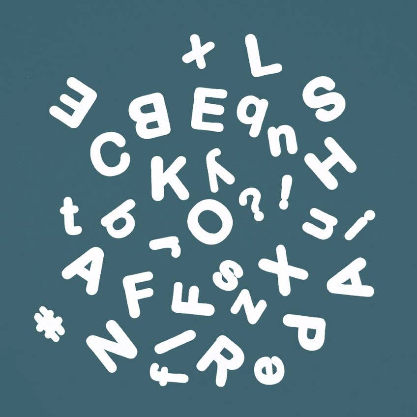 Ferflex® Witte magnetische letters | set van 125 magneten