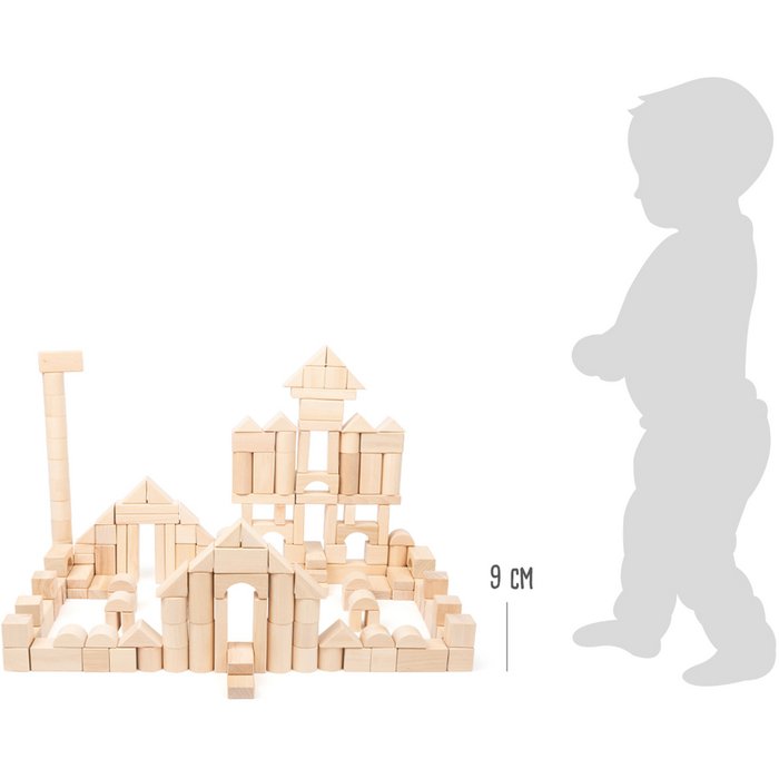 Houten bouwblokken naturel 200 stuks in een zak | bouwstenen | Hout