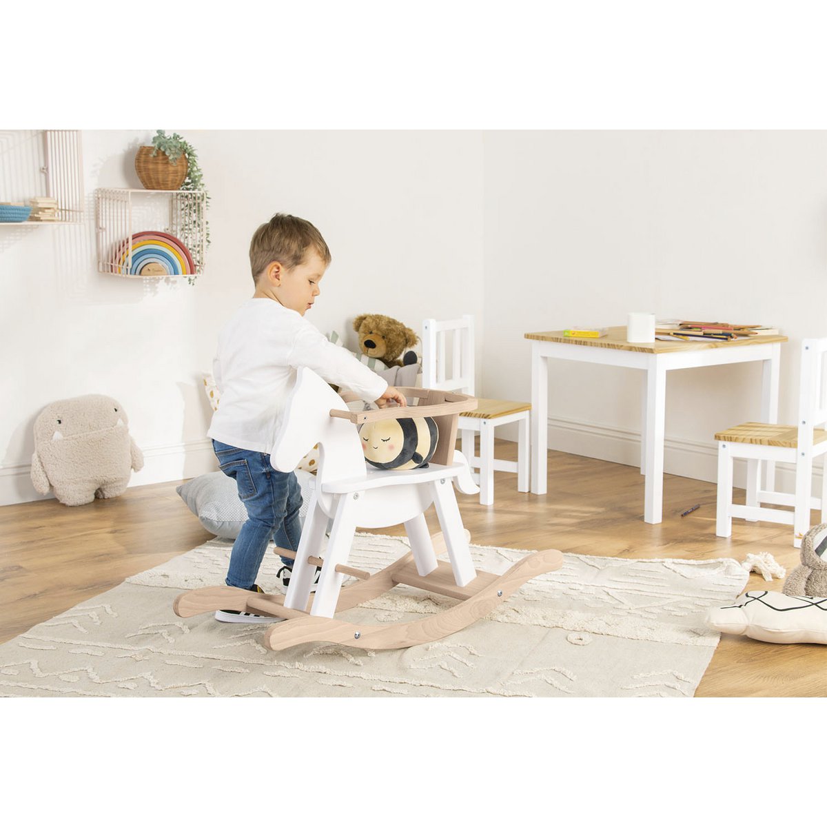Houten Hobbelpaard | Beukenhout & Veiligheidsring vanaf 9 maanden | Pinolino