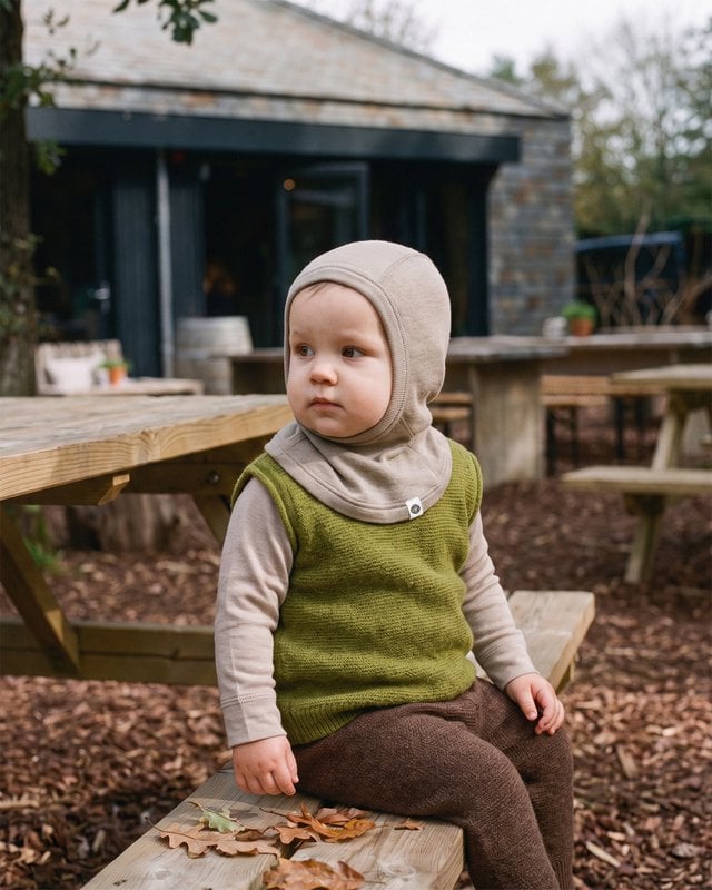 Oxford Tan | Wollen balaclava / bivakmuts | Merinowol | Lille Barn