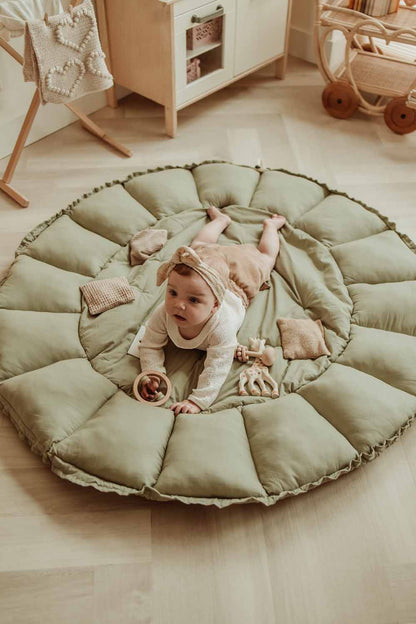 Play& Go | Bloom Meadow Green Organic Cotton Babymat