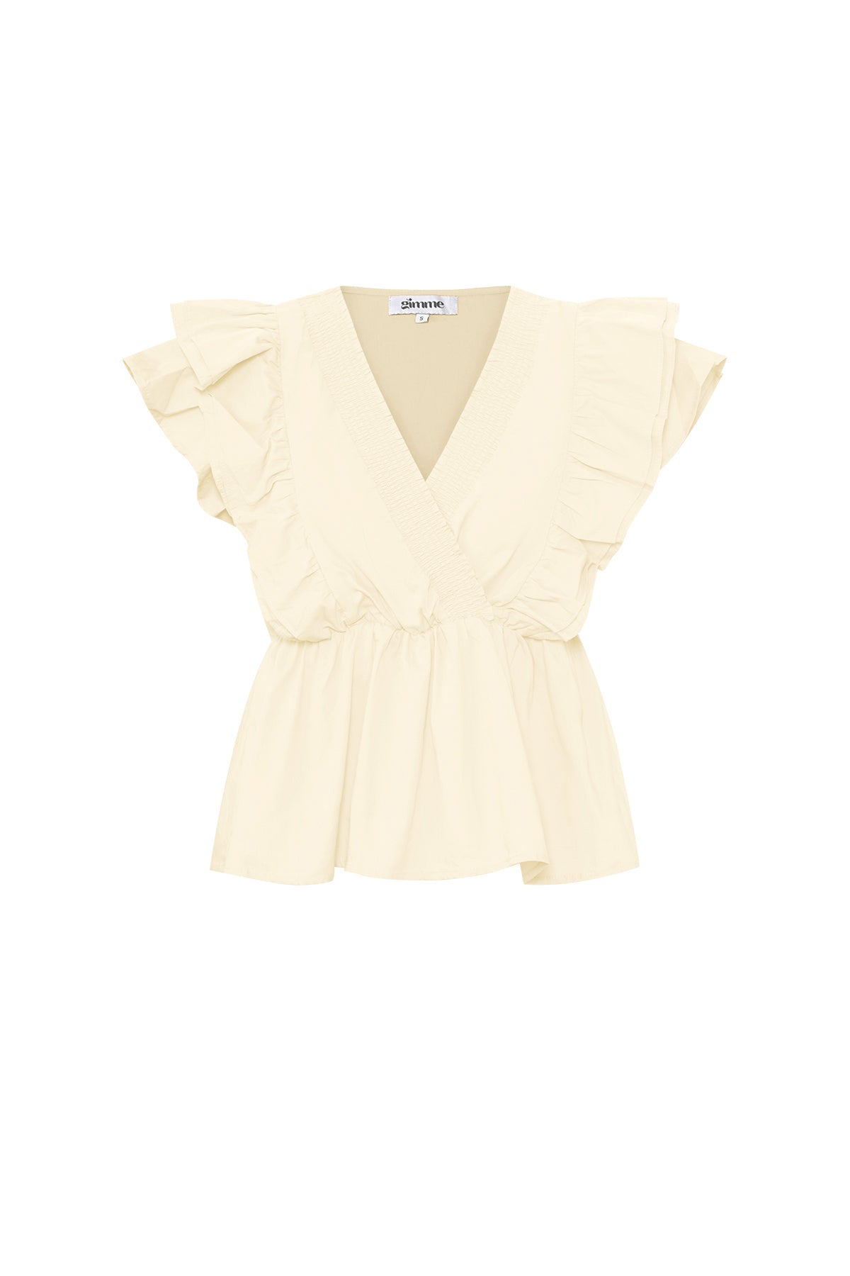 Geweven mouwloze top elegant ruches rand solide kleur lente/zomer