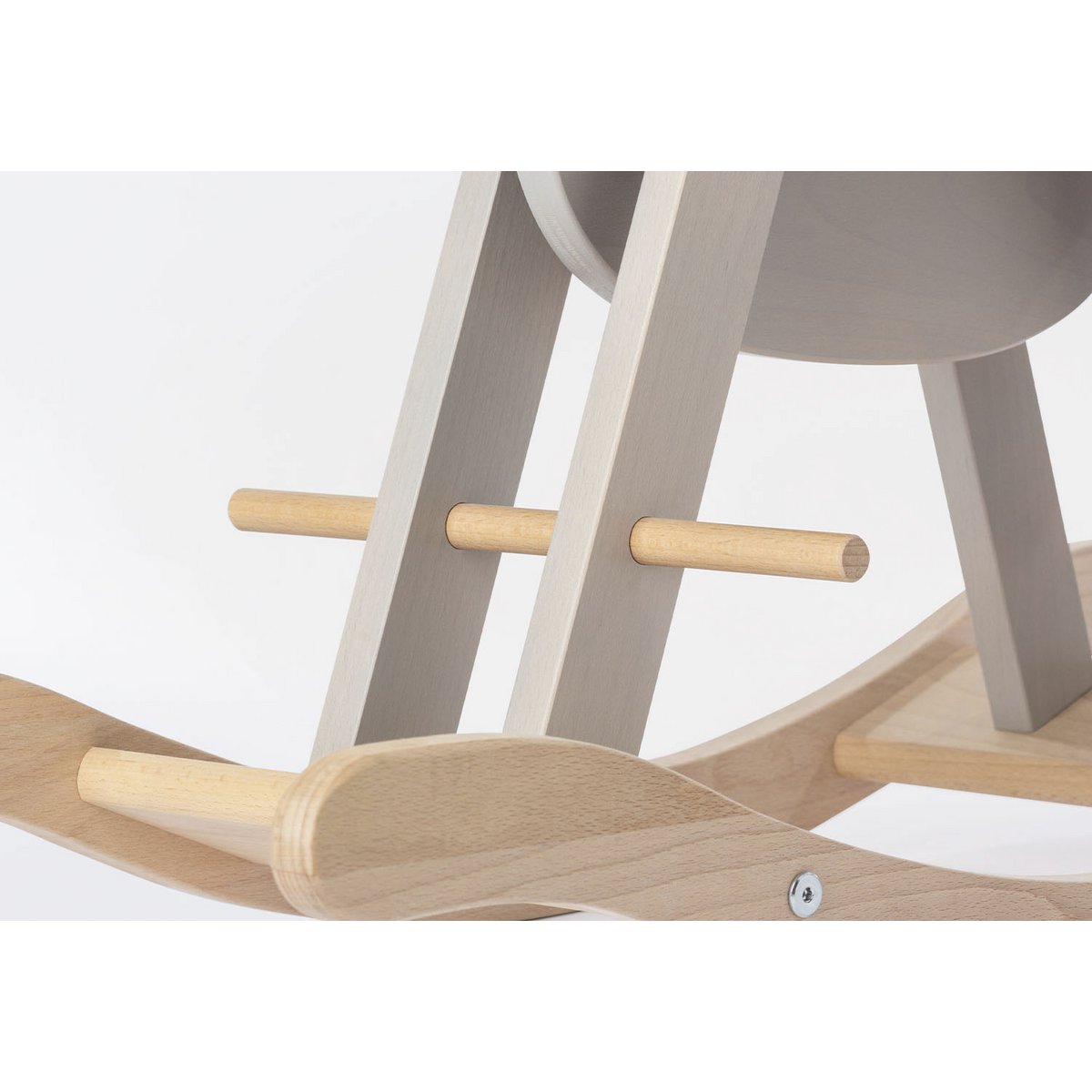 Pinolino Hobbelpaard | Massief hout met ring, grijs/naturel