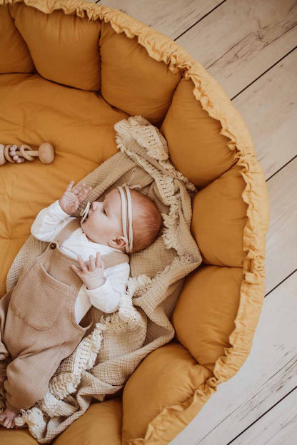 Play& Go | Bloom Mustard Organic Cotton Babymat