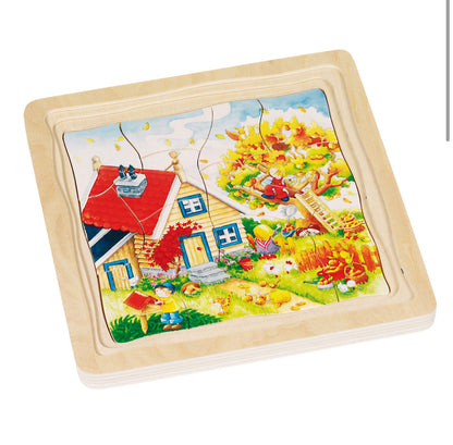 4 seizoenen puzzel | Hout | Goki