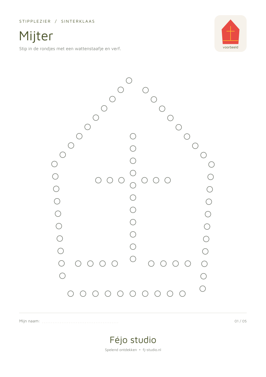 Sinterklaas stipverven voor peuters – printable – voorbeeld