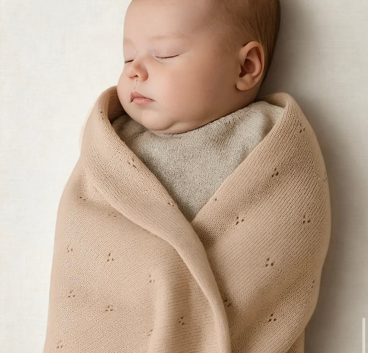 Merinowol Pointelle deken | Apricot | Moalie