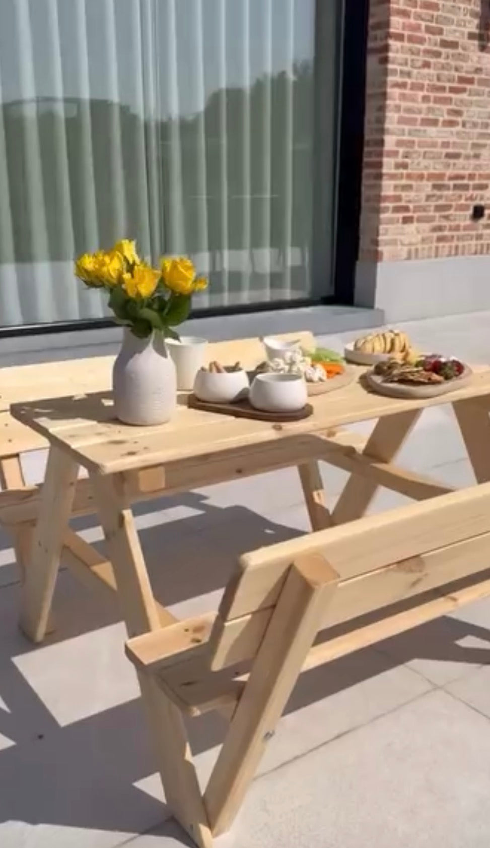 Kinder Picknicktafel met Rugleuning | zitset voor 4 kinderen