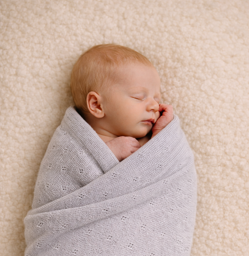Babydeken van 100% Merinowol | zacht | 75x100cm | Grijs