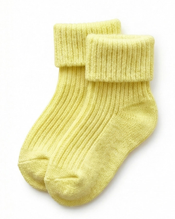Wollen Baby sokjes | Newborn Sokjes 3 maten | Merinowol | Lemon | Lille Barn