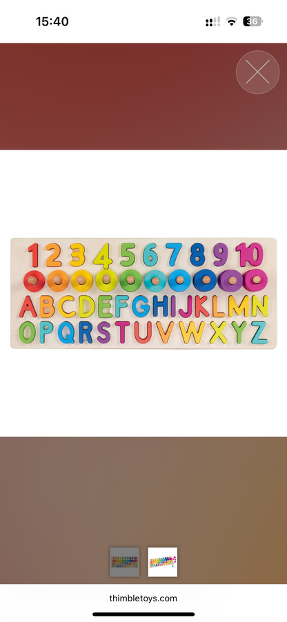Nummer & Alphabet puzzel | Hout | Goki