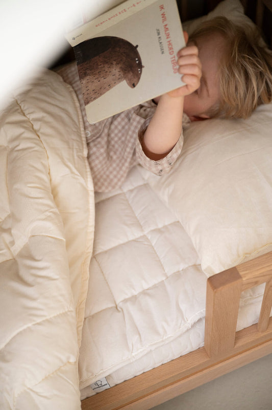 Merino wollen ledikant matrastopper met elastieken | Schaapmaatje | 70x140