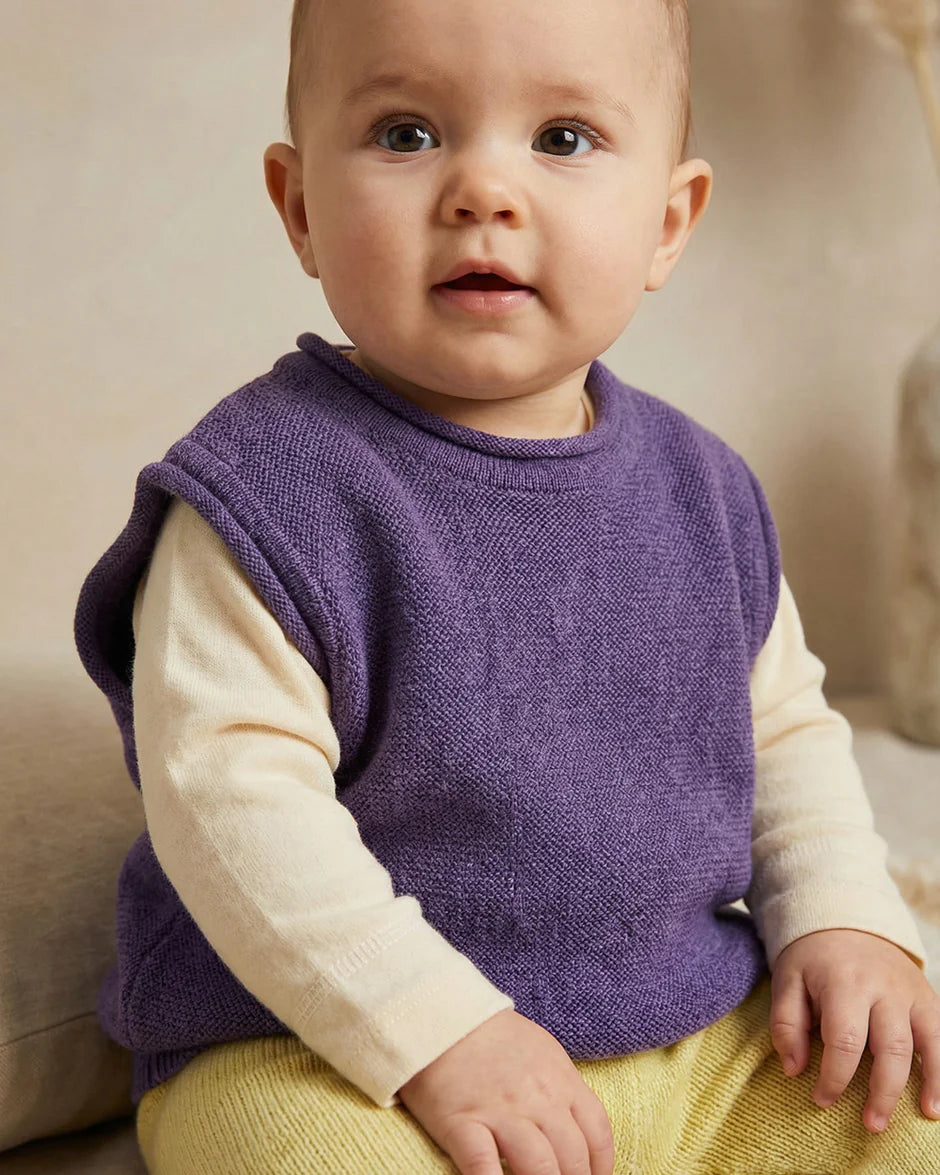 Merinowol gebreide baby spencer | Violet | Lille Barn