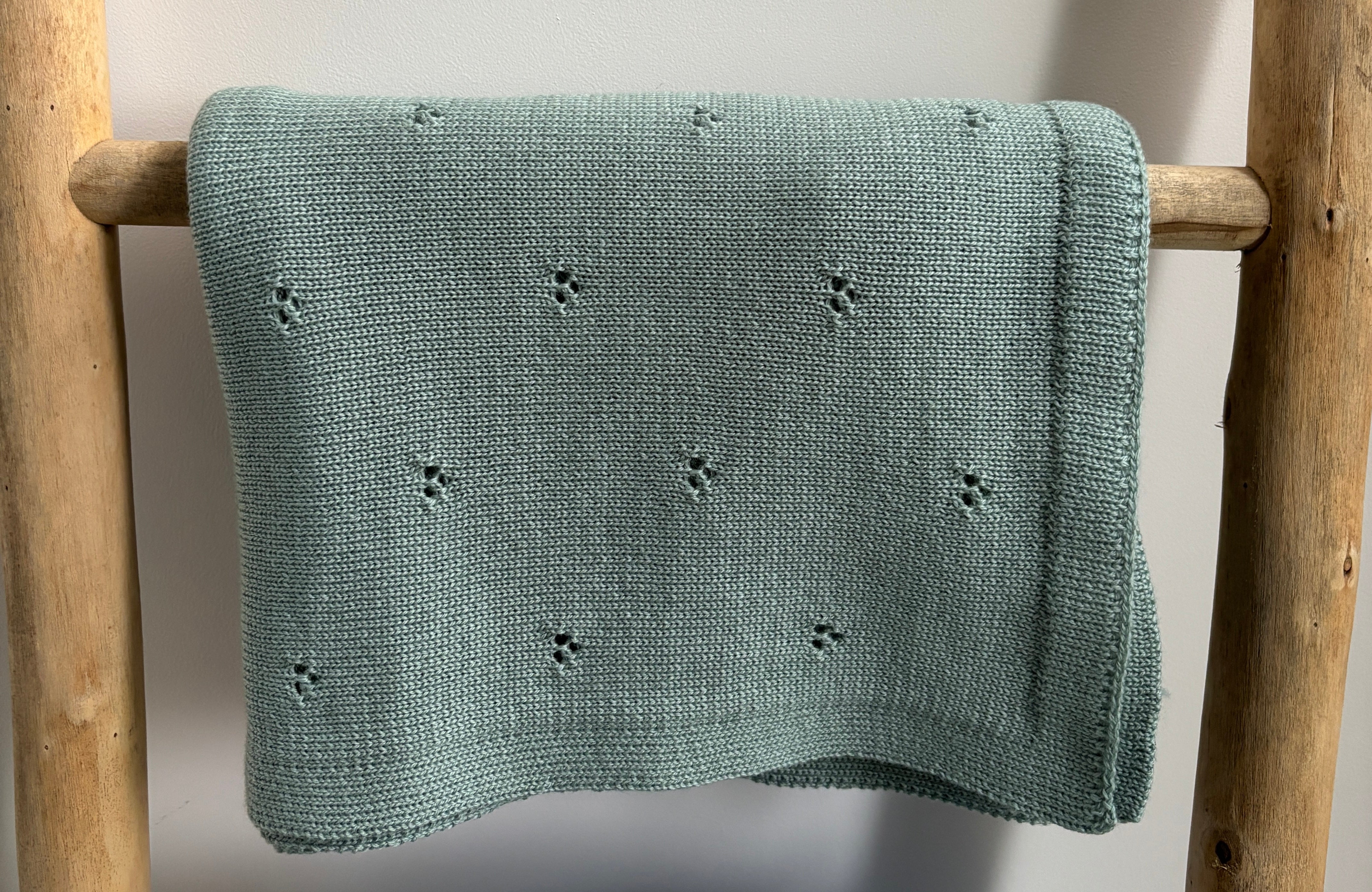 Babydeken van 100% Merinowol | zacht | 75x100cm | Sage