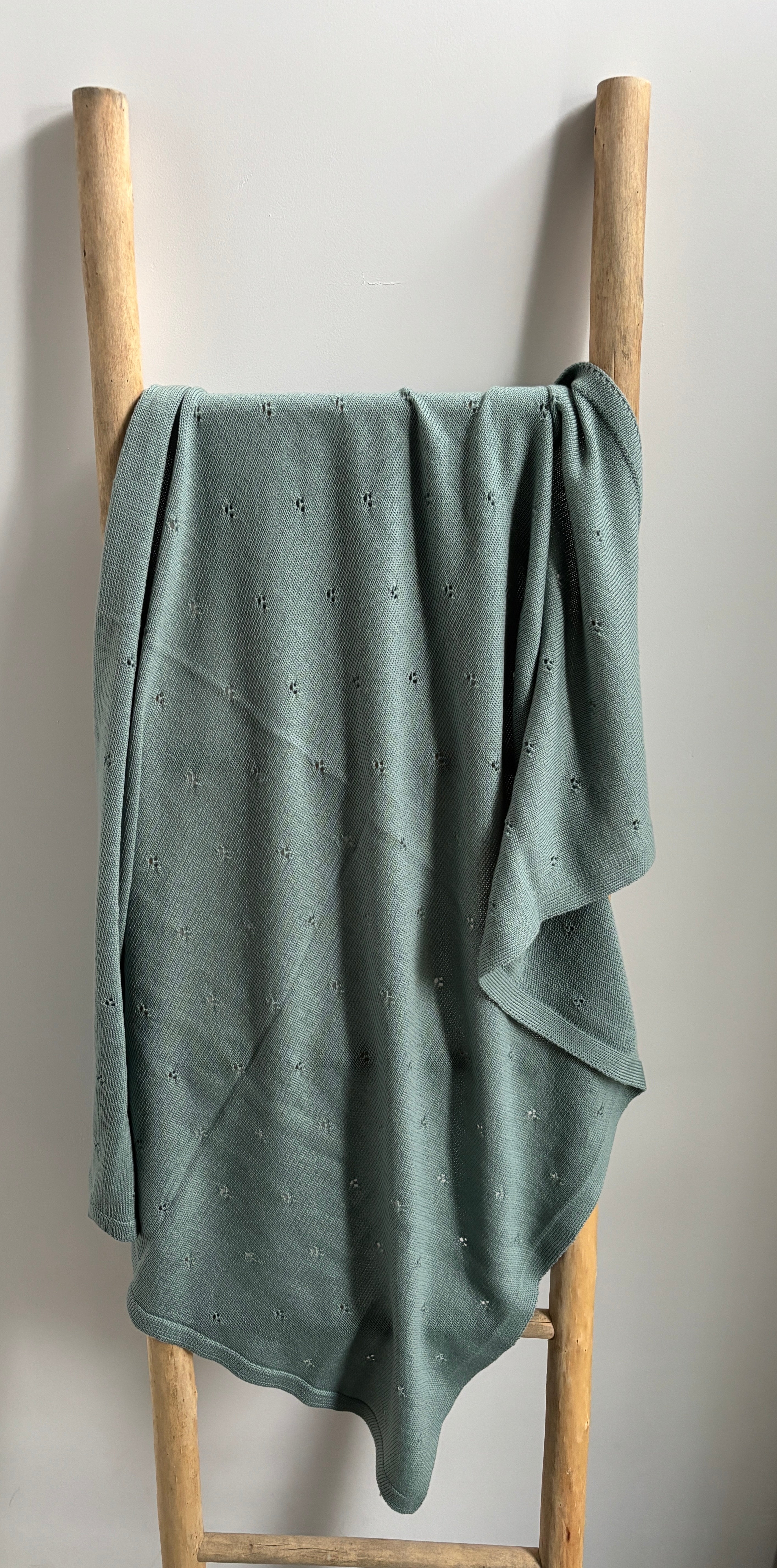 Babydeken van 100% Merinowol | zacht | 75x100cm | Sage