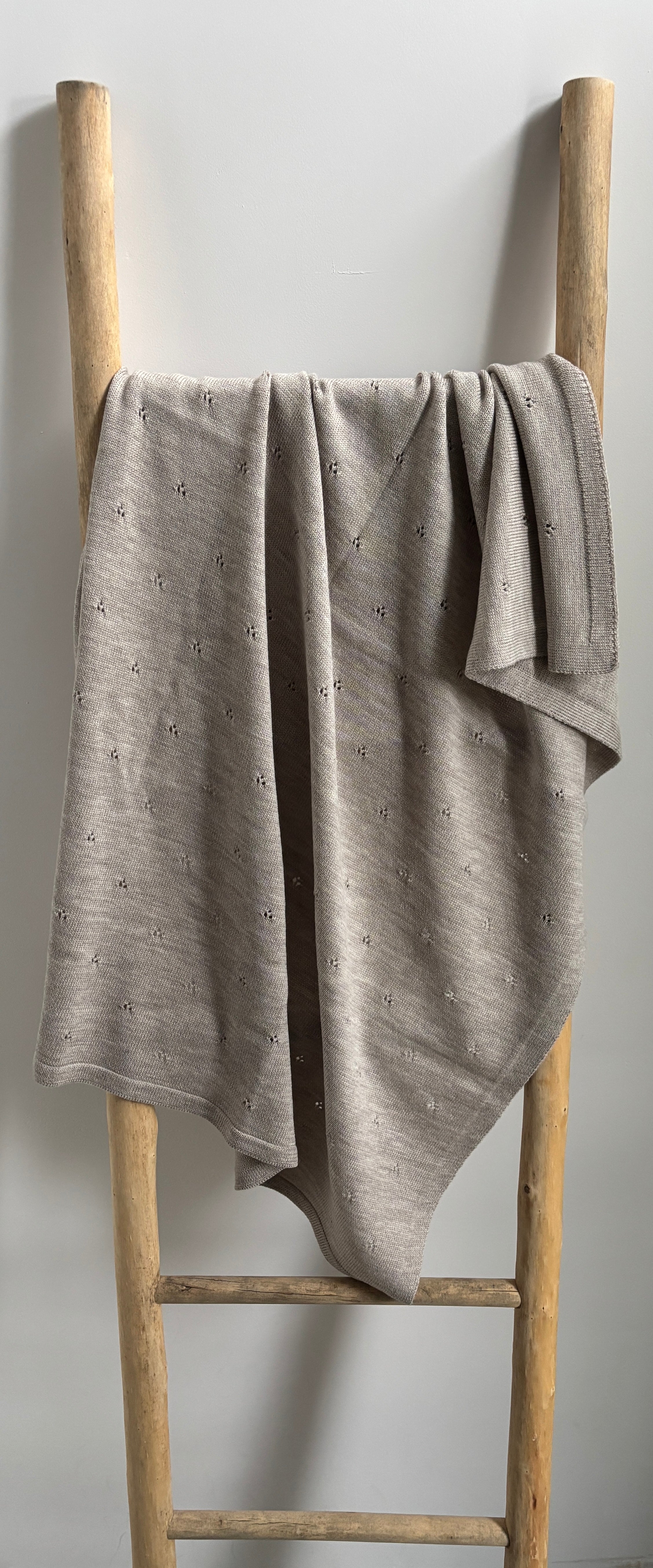 Babydeken van 100% Merinowol | zacht | 75x100cm | Beige