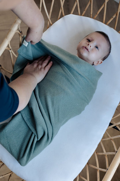 3 in 1 Wikkeldeken Sage | 90% Merinowol & 10% Cashmere | Moalie