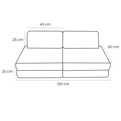 Small Modular Sofa for Kids - Aesthetic Turquoise