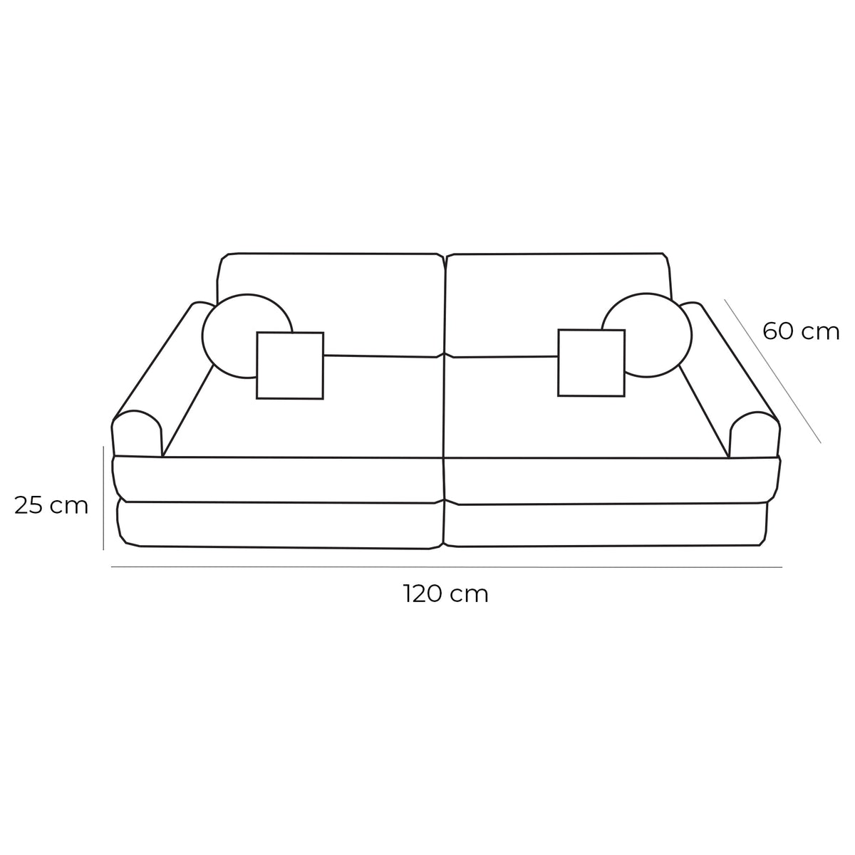 Medium Modular Sofa for Kids - Slimcord Lavender
