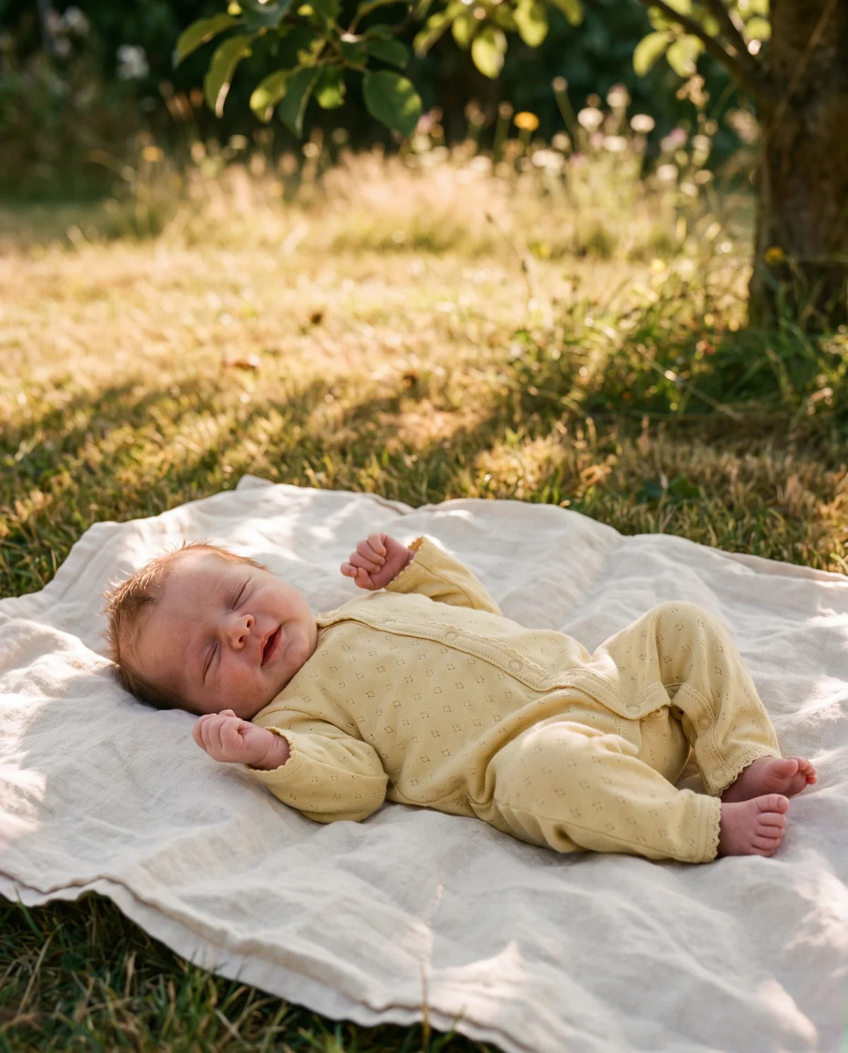 Wollen boxpakje pointelle  | Merino wol | Dusty Yellow | Lille Barn