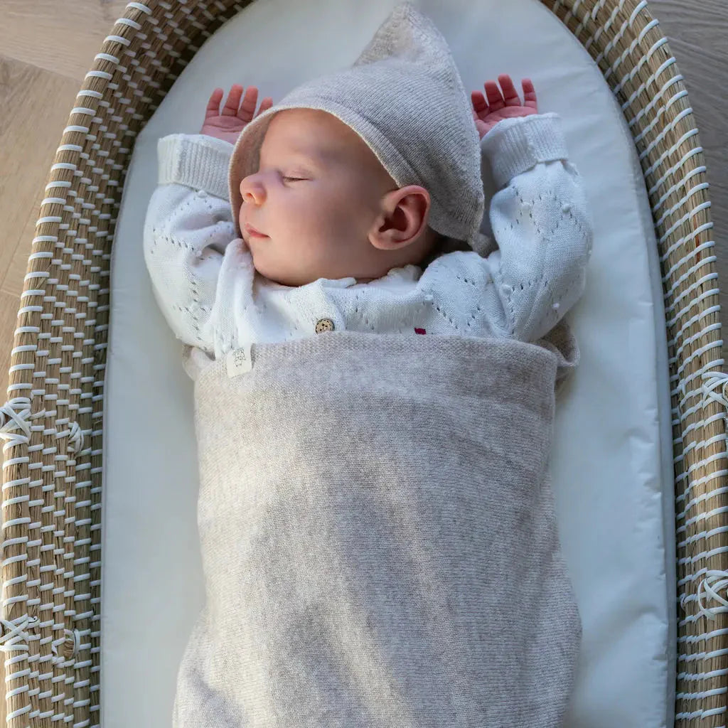 3 in 1 Wikkeldeken Sand | 90% Merinowol & 10% Cashmere | Moalie