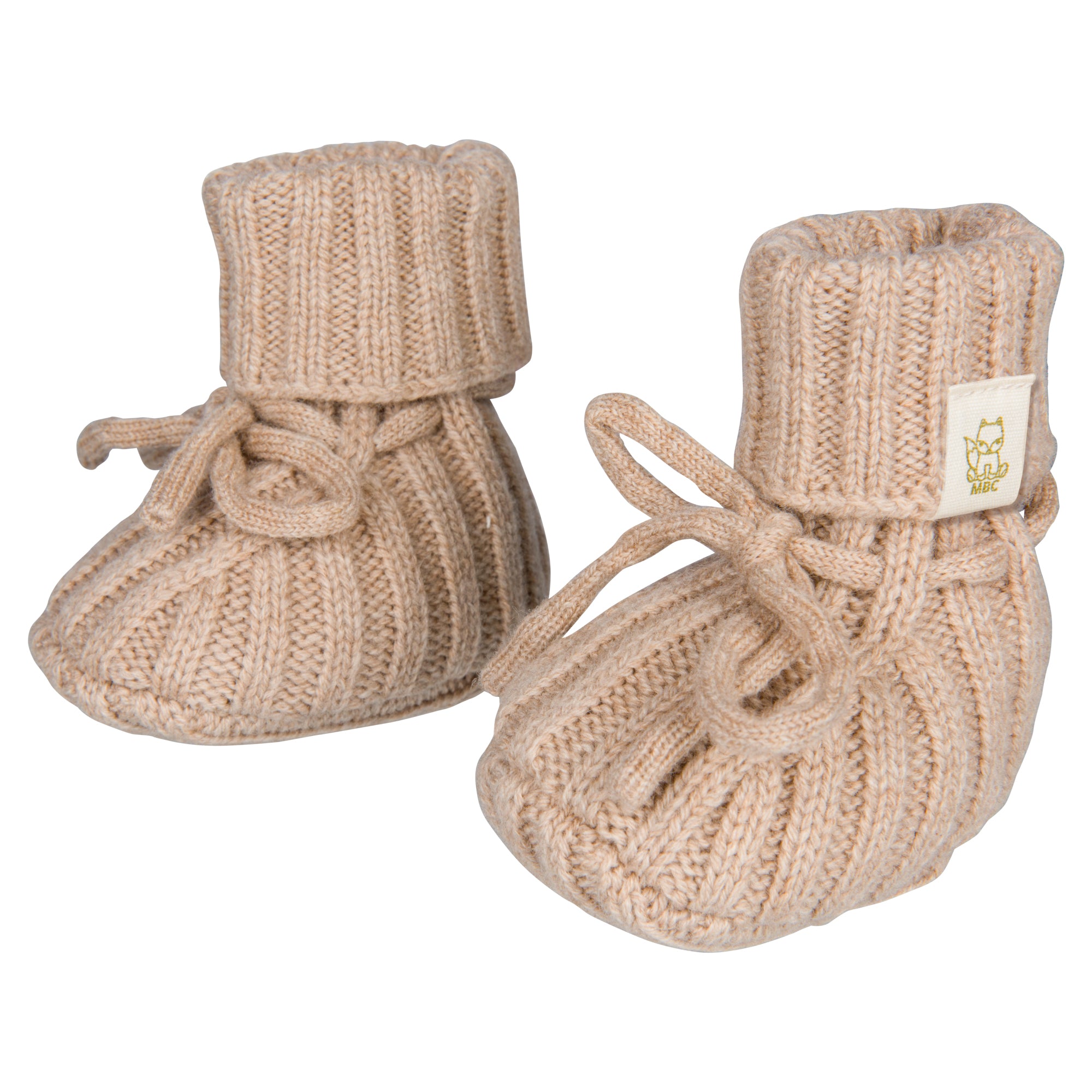 Newborn Slofjes | 90% Merinowol & 10% Cashmere | Sienna | Moalie