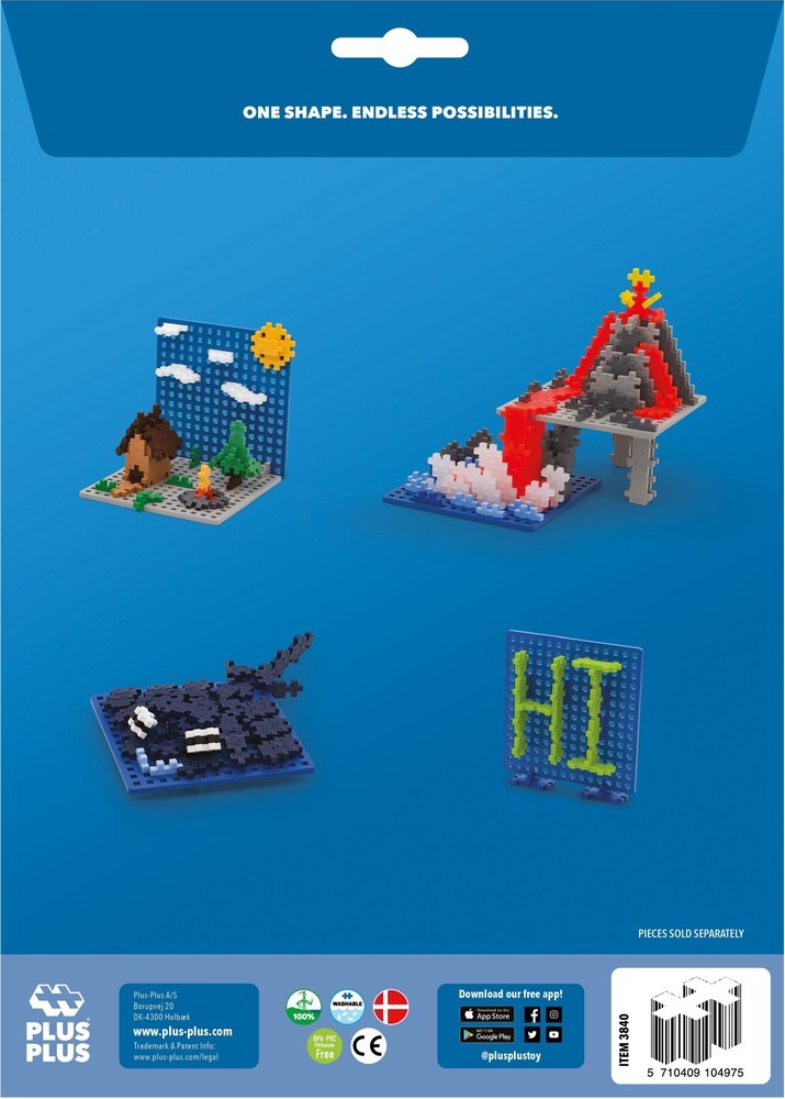 Plus-Plus | Baseplate Duo Blue/Grey 2 stuks