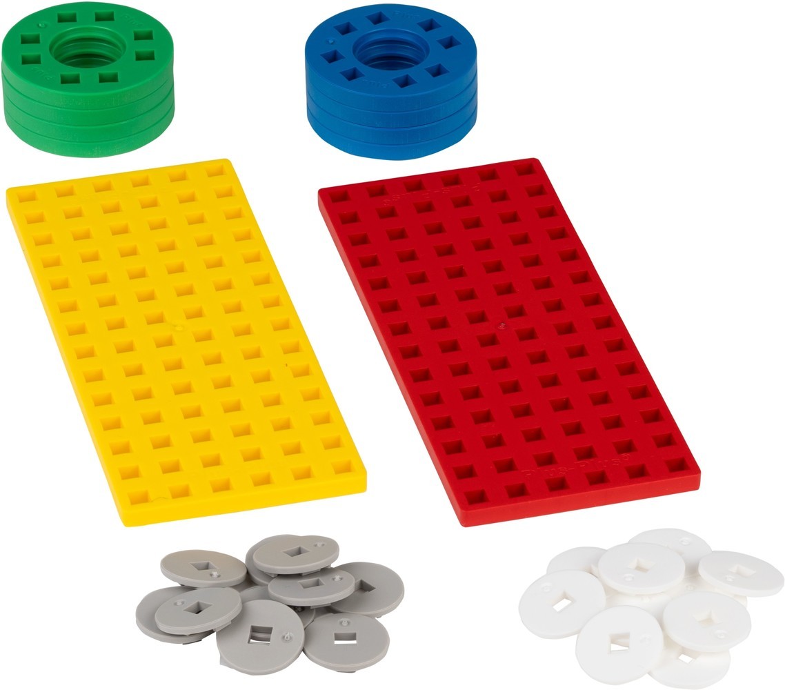 Plus-Plus | Bouwplaat & wielen | Geel/rood (26 stuks)