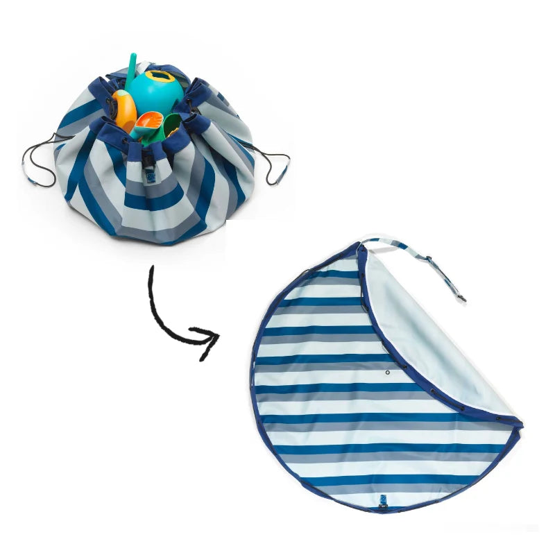 Outdoor Stripes Blauwgroen | Opbergzak & Speelmat | Play&Go