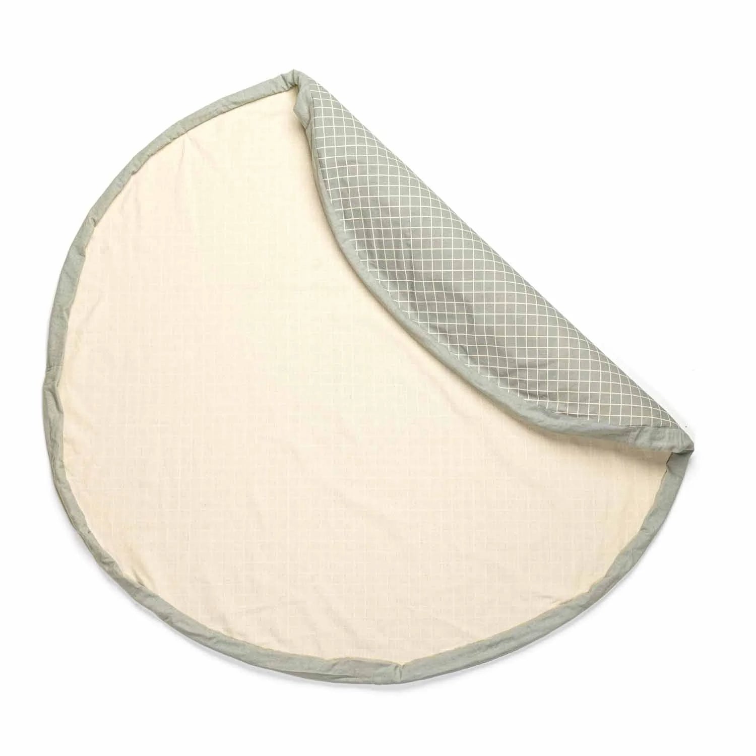 Play&Go | Speel- & Opbergkeed | Organic Cotton Green met Rasterpatroon