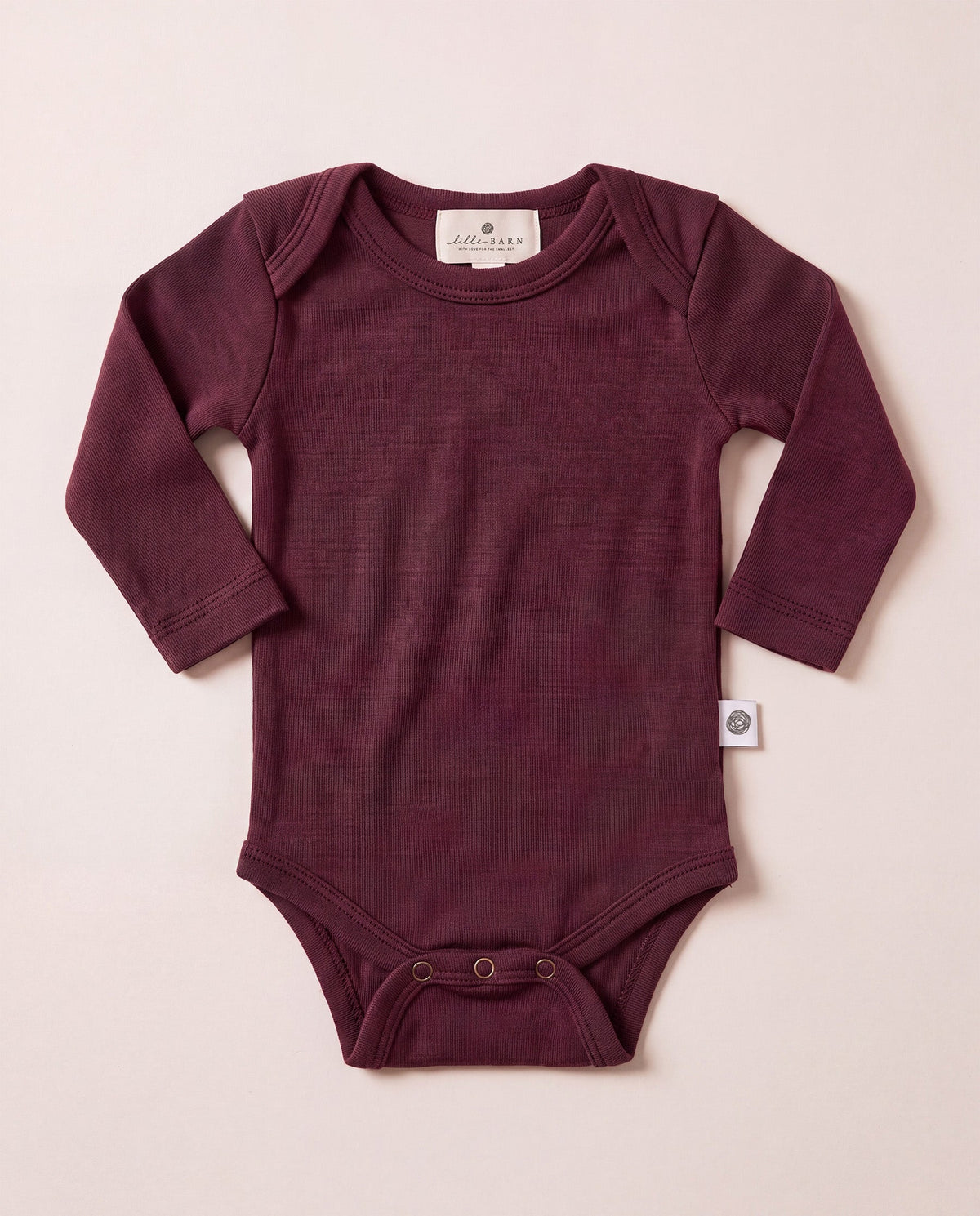 Wollen romper lange mouwen | Red Mahogany | Lille Barn - productfoto 2