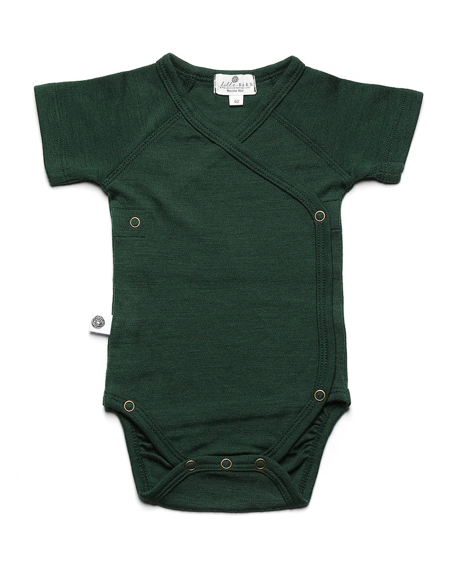 Wollen Overslagromper Korte mouw | Merinowol |  Mountain View | Lille Barn