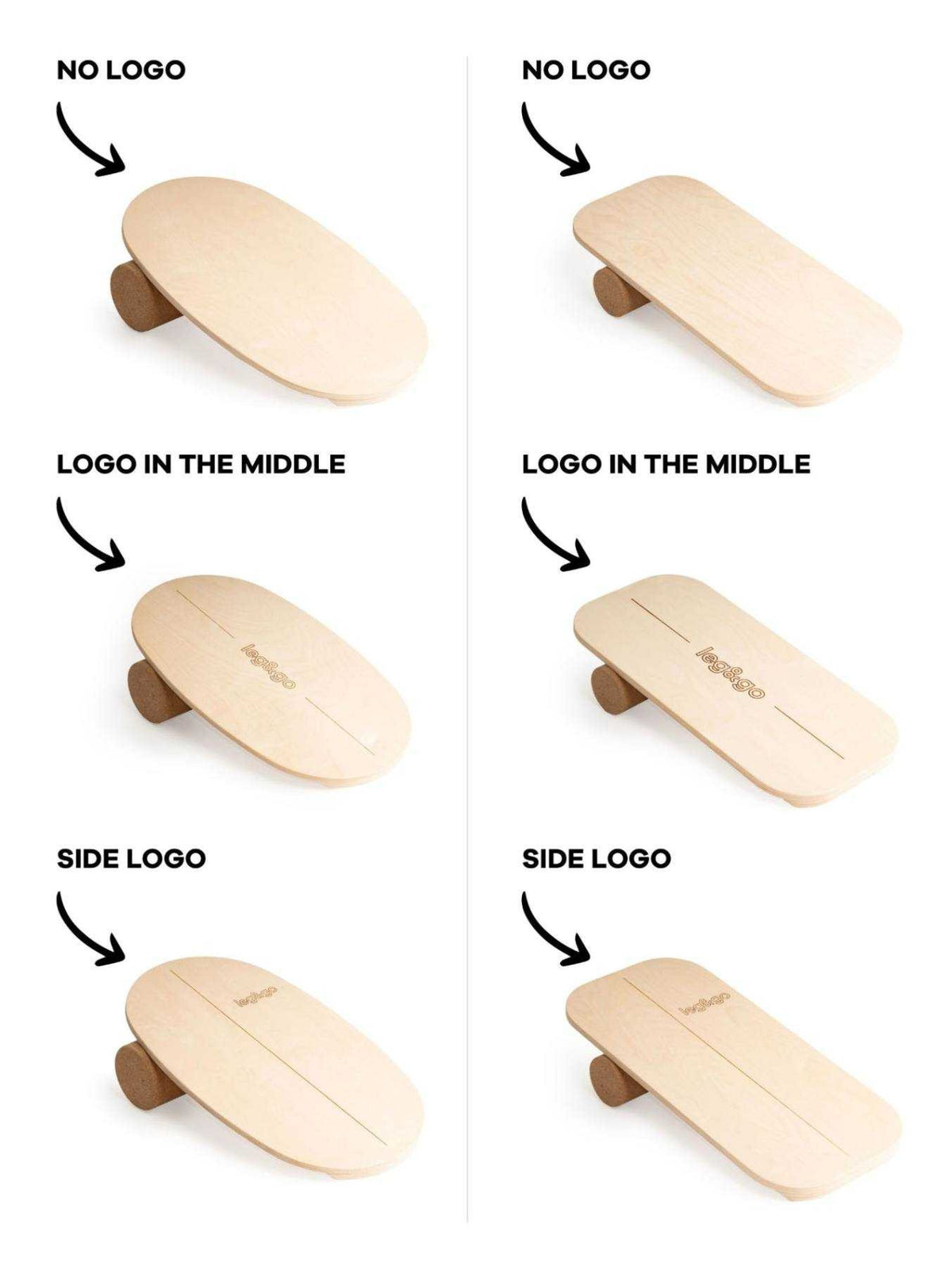 Round Balance Board With Exercise Roll - Centered Logo