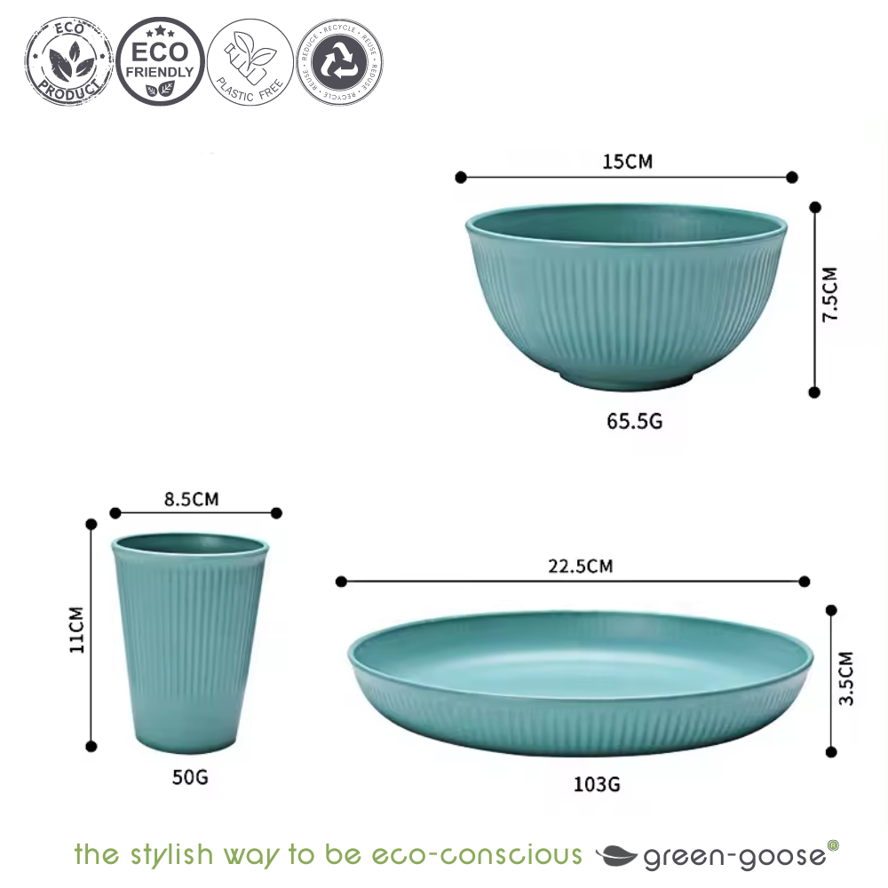 Green-Goose | Bioplastic Servies - 28-delig
