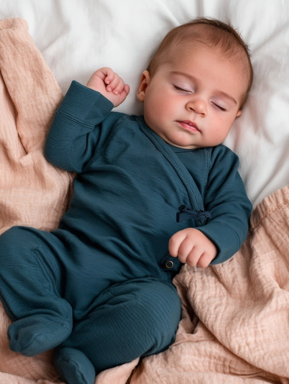 Orion Blue | Wollen boxpakje met voetjes | Merinowol | Lille Barn
