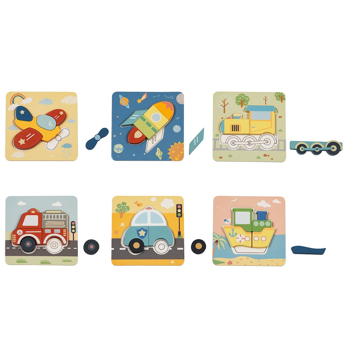 BusyKids 6-in-1 Transport Puzzle Set