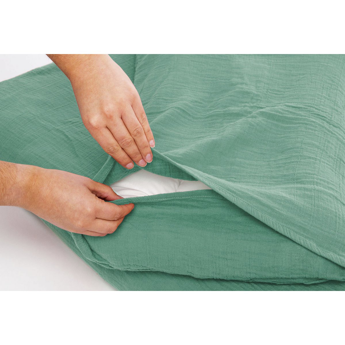 Pinolino Beddengoed | Pastelgroen katoen, 2-delig, OEKO-TEX®