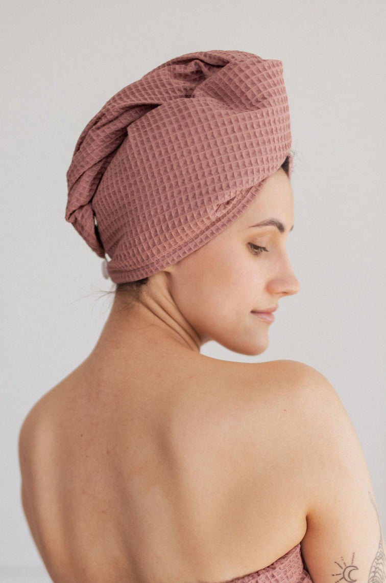 Cotton Waffle Hair Towel/Turban