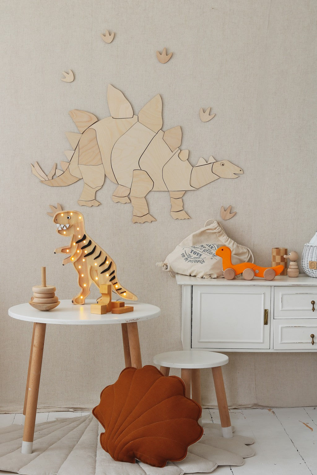 Dinosaur Stegosaurus - Wooden Wall Decoration